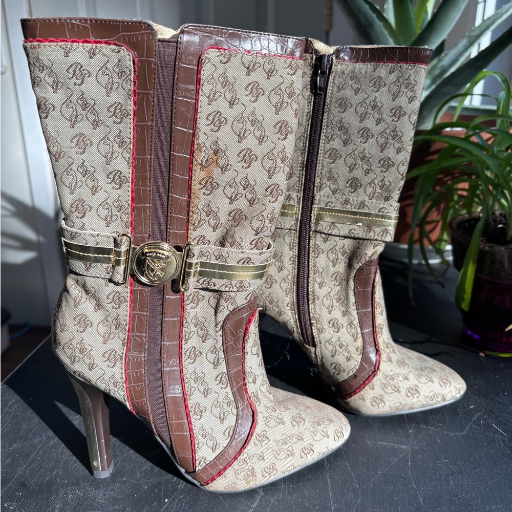 Baby Phat Brown and Red Heeled Boots